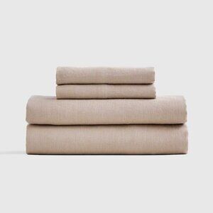 Quince European Linen Sheet Set Toffee Queen NWOT